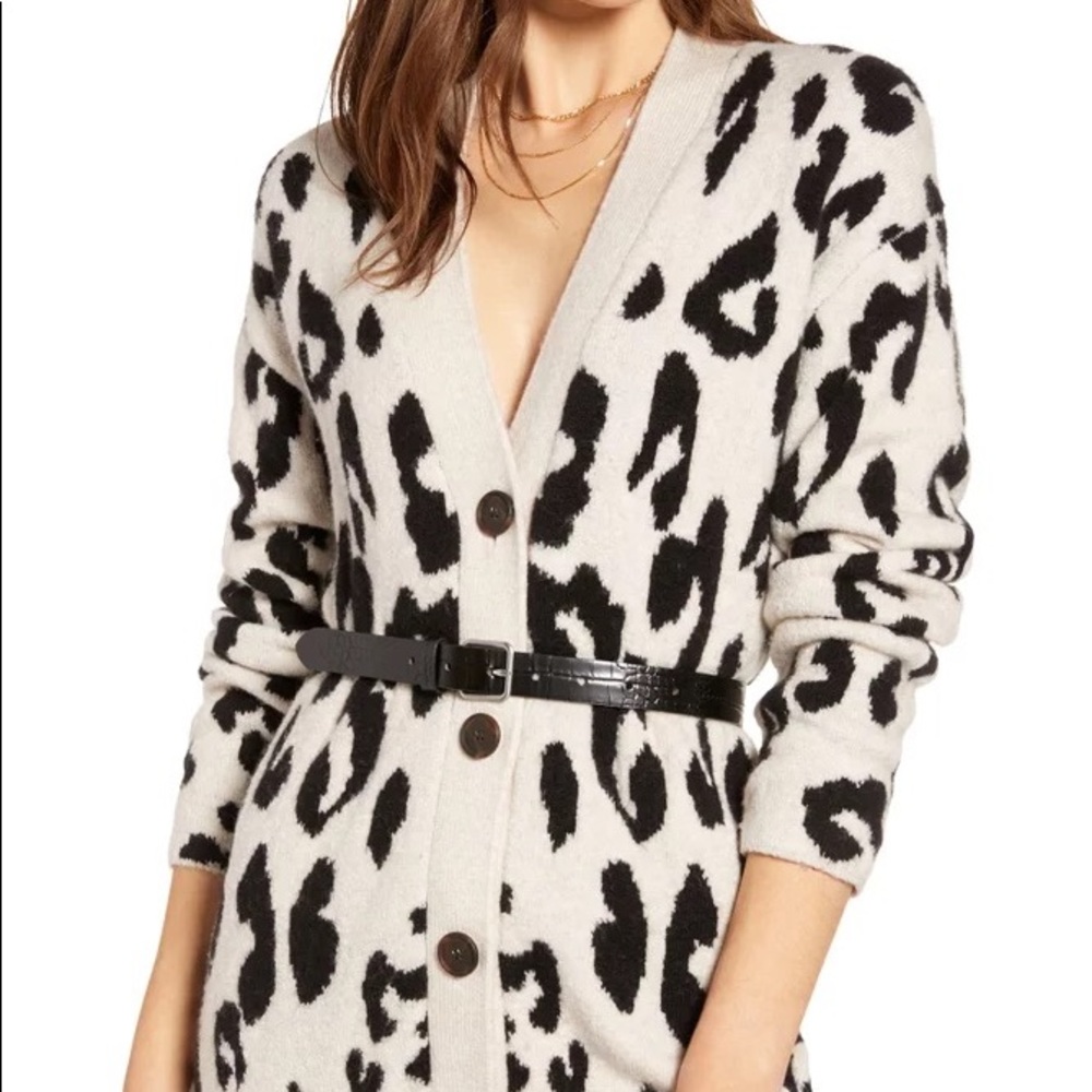 Something Navy Leopard Cárdigan
